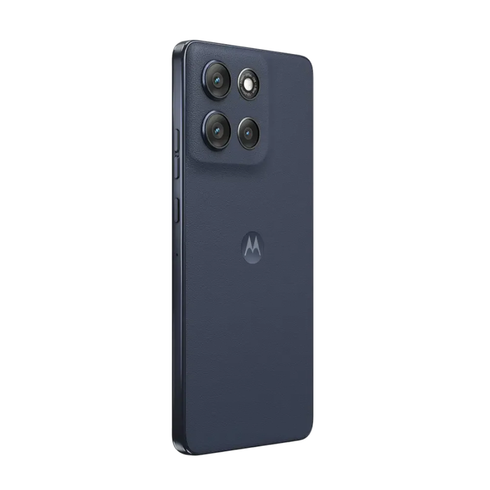 Moto G86 Power 5G smartphone, dark blue back with quad camera module