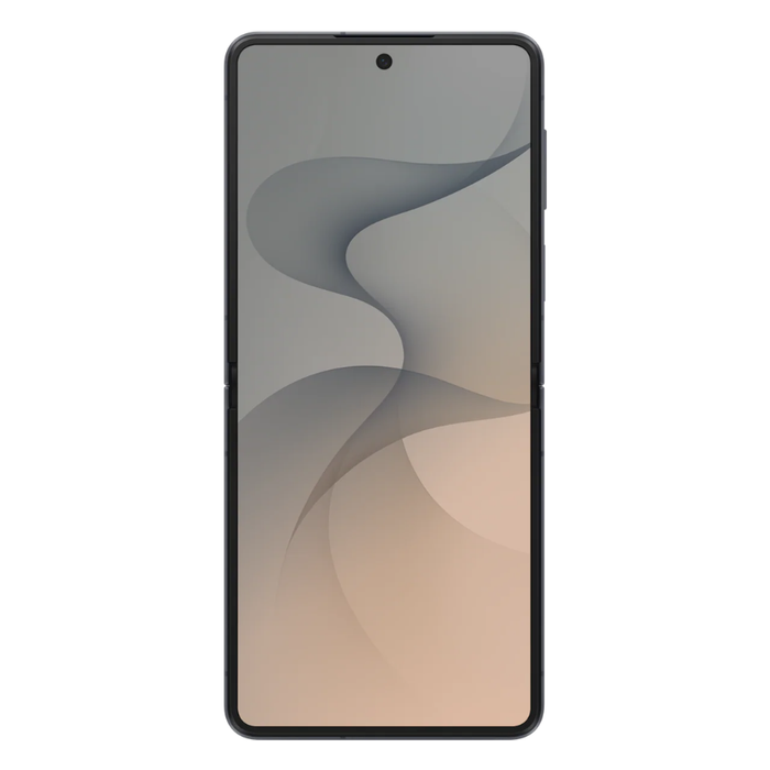 Graphite foldable 5G smartphone, closed front view