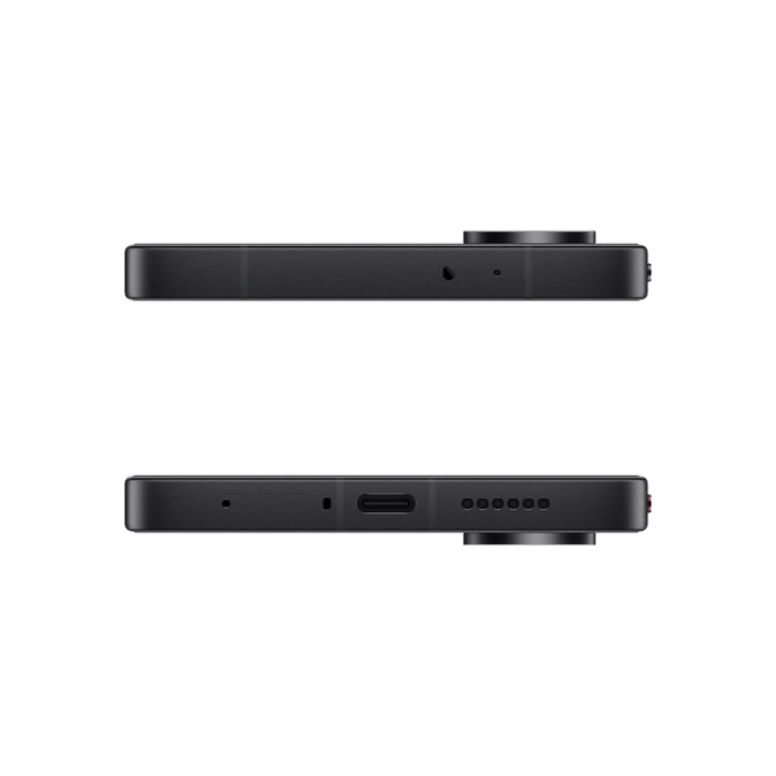 Black smartphone side view showing buttons and charging port