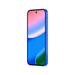 Smartphone in blue with front display and side buttons, edge view