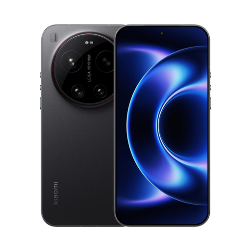 Black smartphone showing rear camera module and front display