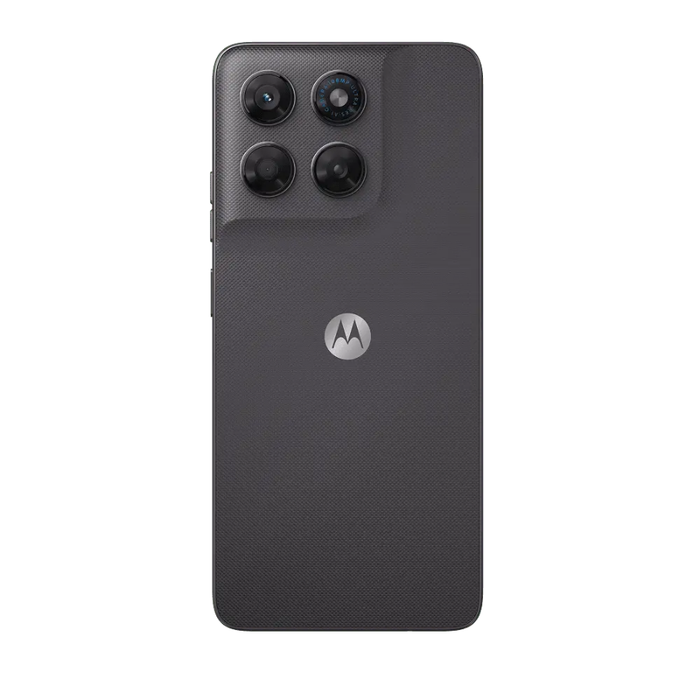 Motorola smartphone dark back with dual camera module and Motorola logo