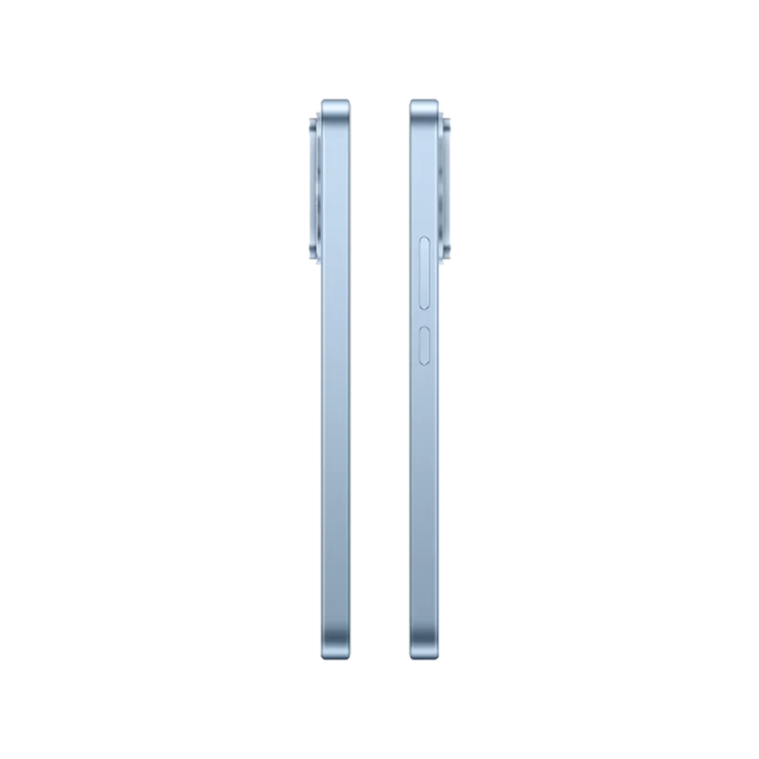 Blue smartphone side profile showing slim buttons and edges