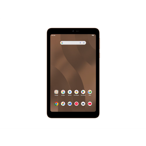 Onn 7-inch Android tablet front, dark display in mocha color