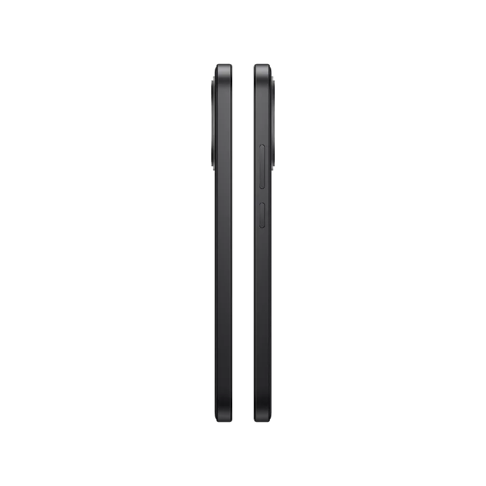 Black smartphone side view with slim profile and buttons