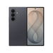 Graphite foldable smartphone, unfolded with front display and triple rear cameras