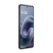 Motorola smartphone, dark blue front display angled view, slim bezel