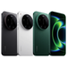 Smartphone in black, white, and starlit green with rear cameras and front screens