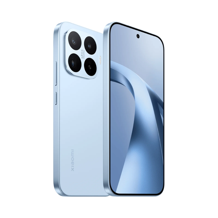 Xiaomi 17T 5G smartphone in blue, angled front and back view with quad cameras