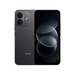 Black smartphone with dual rear cameras and front display with abstract dark blue graphic