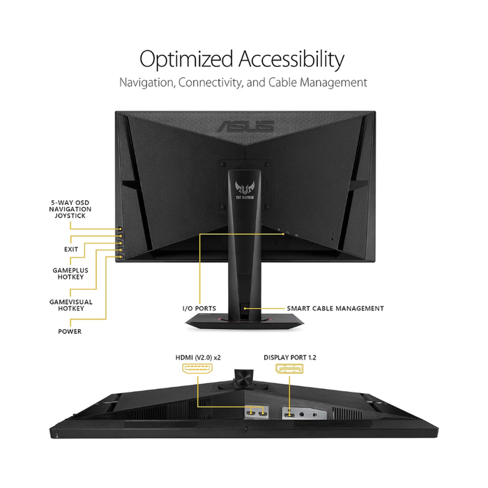 ASUS TUF Gaming 27" (VG27AQ) QHD (2560 x 1440) Gaming Monitor 165Hz 1 ms Black (New)