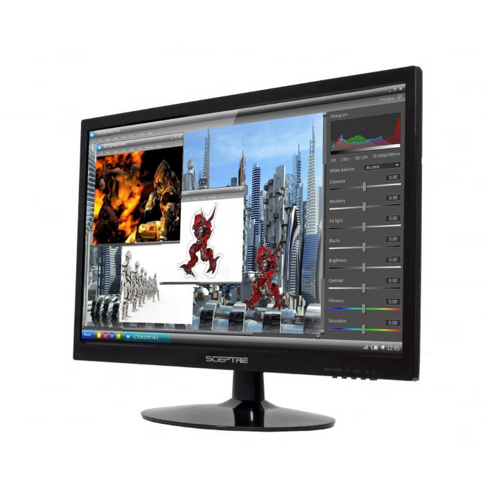 Sceptre 22" (E225W-19208A) LED Monitor Build-in Speakers 75Hz 5ms True Black (New)