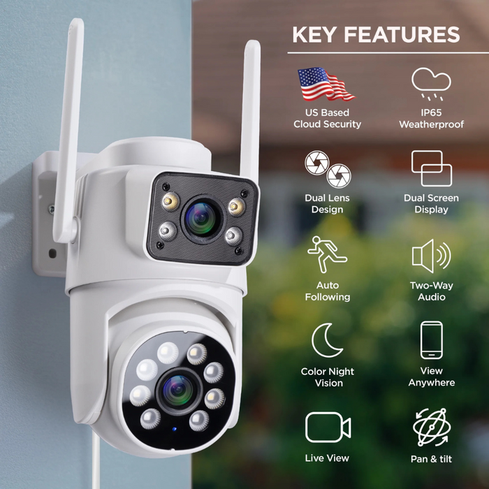 Merkury Smart Outdoor Camera (MI-CW084-199W) White (NEW)