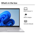 Laptop box contents: ASUS Vivobook 15 laptop, 45W AC adapter, instruction manuals.