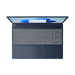 Cosmic Blue 15-inch laptop front view, keyboard and trackpad visible