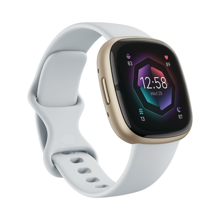 Fitbit Sense 2 Smartwatch in Blue Mist with Soft Gold aluminum case
