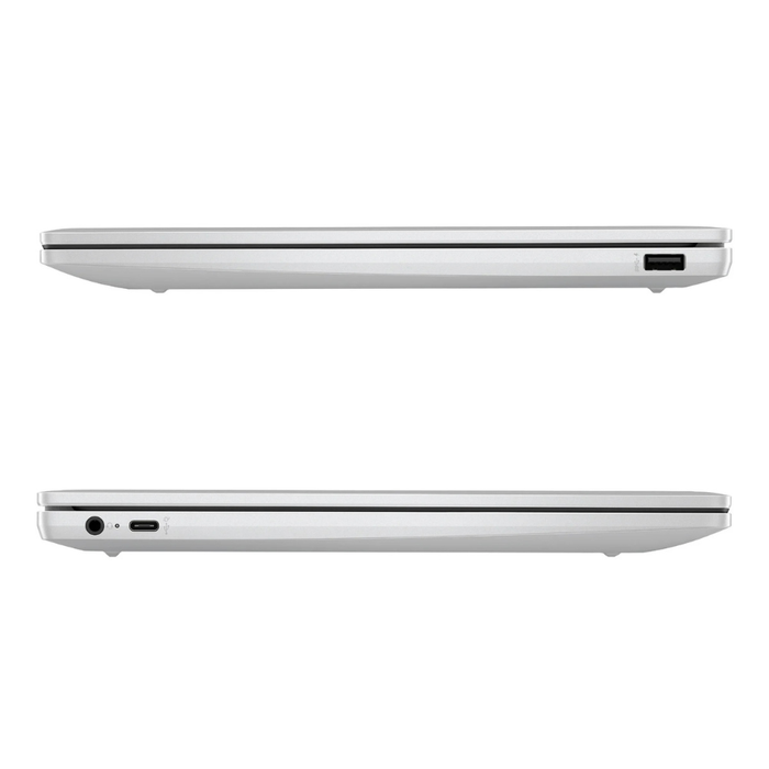 Glacier Silver Chromebook 14-inch side ports with USB and audio jack