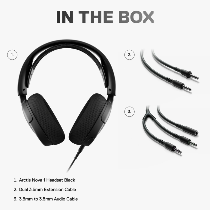 SteelSeries Arctis Nova 1 Wired Multi-System Gaming Headset Black (NEW)