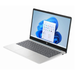 HP 14z-em000 laptop in silver, keyboard and front edge with screen