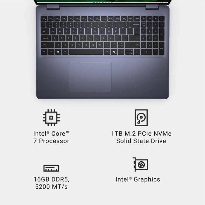 Dell Inspiron 16 Laptop (i5640-7449BLU-PUS) 1TB/16GB RAM Midnight Blue (NEW)