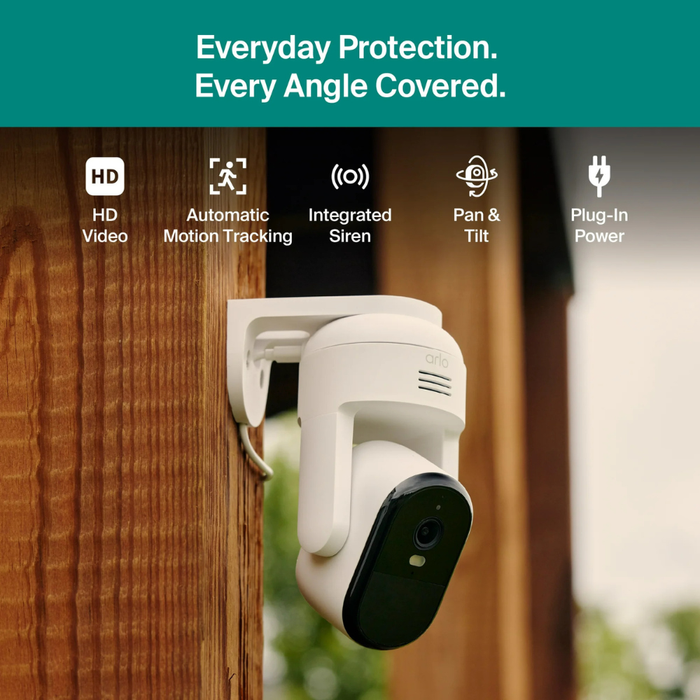 Arlo (VMC2083-1WMNAS) Essential Pan Tilt Security Camera (2025) White (NEW)