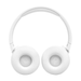 White ear cups with JBL logo on over-ear headphones