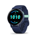 Garmin Vívoactive 5 GPS smartwatch, navy strap, teal 10:10 display