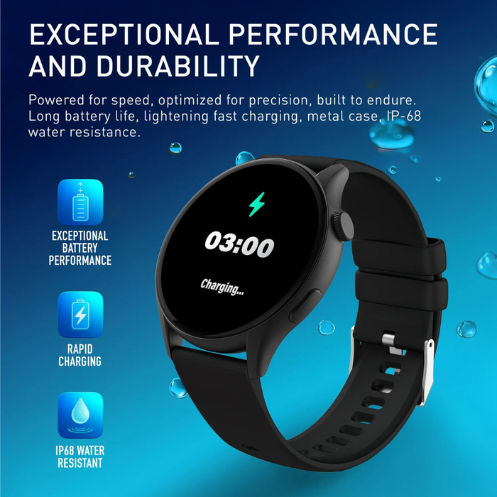 WITHit Deca Smartwatch (42-9000BKBKW) AMOLED 1.43" Black (NEW)