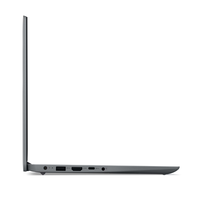 Cosmic blue 14-inch Lenovo laptop left-side ports and headphone jack visible