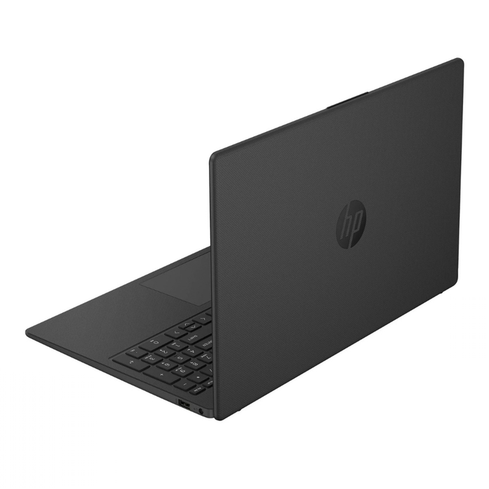 15,6" Laptop in matte schwarz; geschlossene Rückseite mit HP Logo
