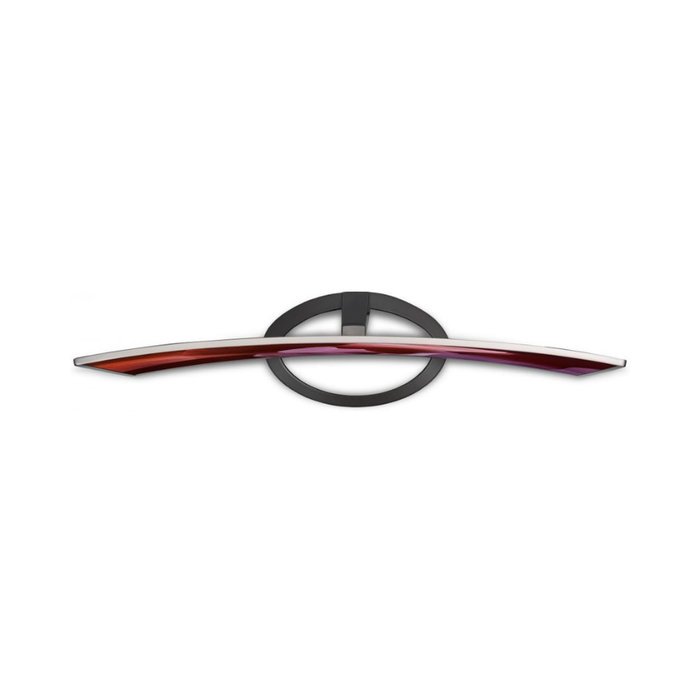 Black curved LED widescreen monitor side profile with stand
