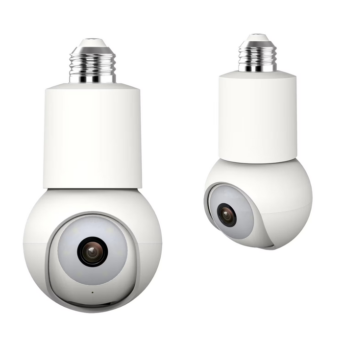 eco4life (SC-RIPC-2006) Wi-Fi 2K 1440p Smart PTZ Light Bulb Security Camera White (NEW)