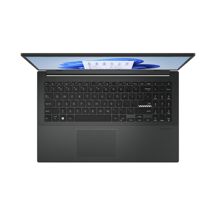 ASUS Vivobook Go 15 laptop, dark keyboard deck with touchpad and trackpad
