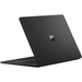 Black Microsoft Surface Laptop 13.8" back of lid with Microsoft logo, angled open.