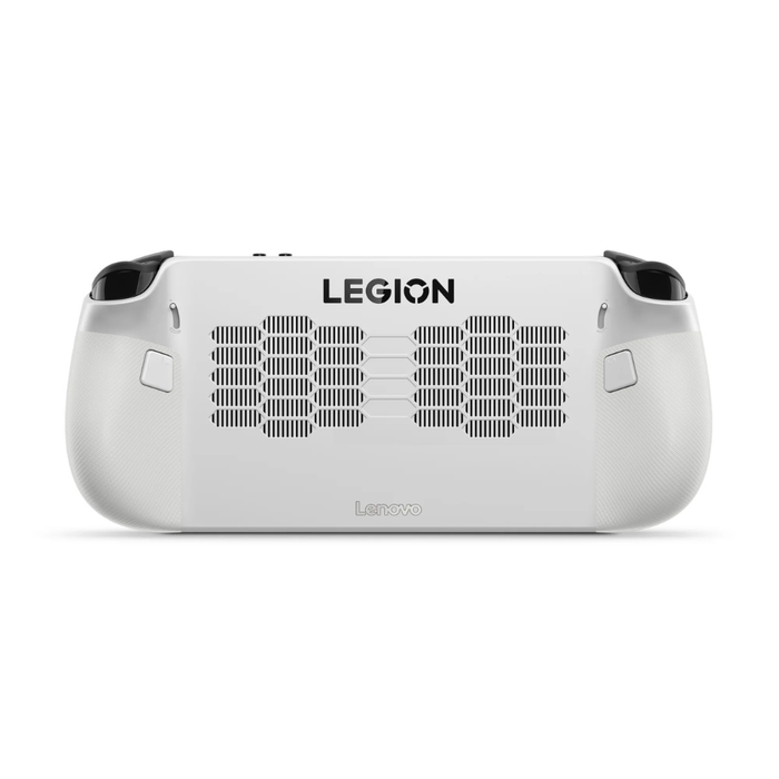 Glacier White Legion Go S handheld gaming controller back with vented grille