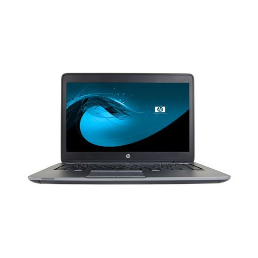 HP EliteBook gray laptop with 14-inch screen, front view and keyboard