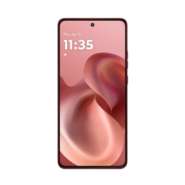 Moto G86 Power 5G smartphone, red front view with 11:35 home screen
