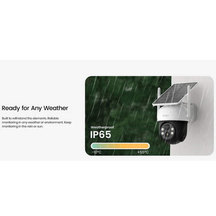 Aosu (C9C2CA11) 2K Wi-Fi Outdoor AI-Smart Solar Security Camera White (NEW)
