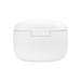 White JBL Tune Beam charging case with JBL TUNE label on the back