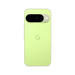 Smartphone with lime back and triple camera bar, Google logo centered