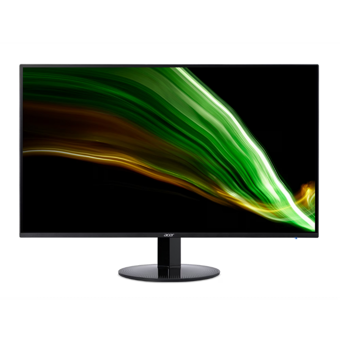 Acer 23.8" black LED monitor with pedestal stand, front view