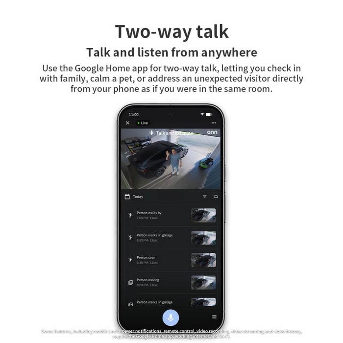 Onn Wired Indoor Security Camera White (NEW)