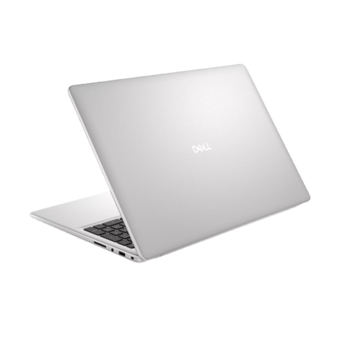 Dell laptop back cover in platinum silver, centered logo