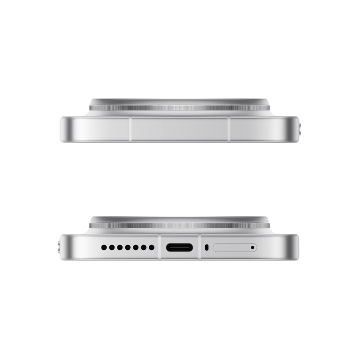 White smartphone bottom edge with speaker holes and charging port