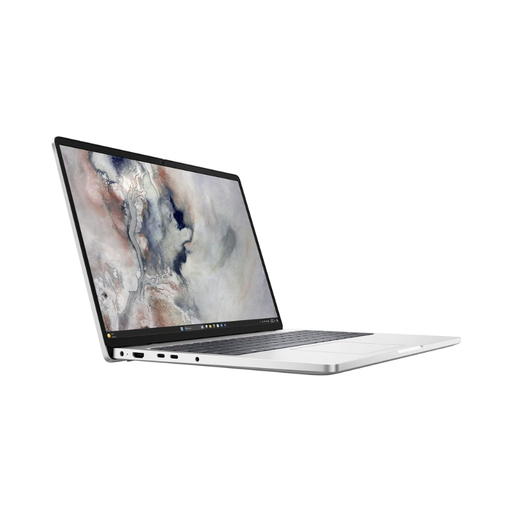 Dell Pro 16 16-inch laptop in platinum silver, angled open view