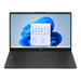 15,6" Laptop in matte schwarz; Tastatur und Touchpad, Windows 11 Menü sichtbar
