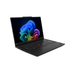 Lenovo ThinkPad T14 laptop open at angle, black chassis, colorful screen