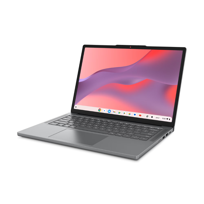 Luna Grey 14-inch Chromebook laptop with trackpad and full keyboard visible.