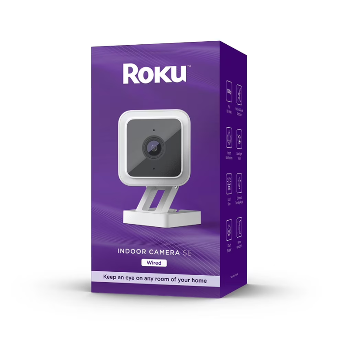 Roku Smart Indoor Camera SE (CS1000R) Wired Security Surveillance Camera White (NEW)
