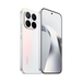 Opal white smartphone with quad rear cameras and front display
